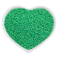 Ornaland 12/0 Glass Seed Beads, Baking Varnish, Opaque Colours, Round, Lime Green, 2x1.5mm, Hole: 0.3mm, about 11200pcs/bag