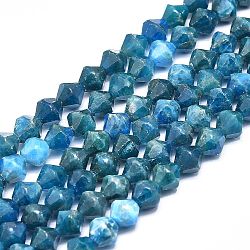 Chapelets de perles en apatite naturelle, facette, Toupie, 8x7.5mm, Trou: 1mm, Environ 48 pcs/chapelet, 15.55 pouce (39.5 cm)