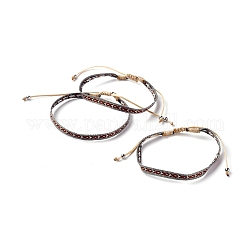 Bracelets de perles tressées réglables unisexes, avec des billes en acier inoxydable, grises , 1-3/4 pouces ~ 3 pouces (4.4~7.8 cm)