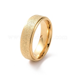 Текстурированное 201 плоское кольцо из нержавеющей стали для женщин, золотые, внутренний диаметр: 17 мм