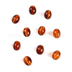 Perline acrilico trasparente, ovale, arancione scuro, 11x14mm, Foro: 2 mm