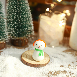 Mini-Schneemann-Ornamente aus Glas zum Thema Weihnachten, für die Desktop-Dekoration zu Hause, orange rot, 40.5x24 mm