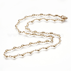 Collares de cadena de 304 acero inoxidable, con cierre de langosta, luna creciente, dorado, 17.7 pulgada (45 cm)