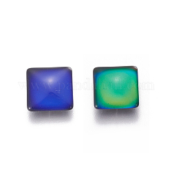 Cabuchones de cristal, cabujones de estado de ánimo de color cambiante, cuadrado, colorido, 12x12x4.4mm