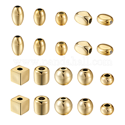 Fashewelry 100 piezas 10 estilo uv chapado acrílico cuentas europeas, en forma de mezcla, oro chapado, 13~21x14.5~21x9~18.5mm, agujero: 5~6 mm, 10 piezas / style