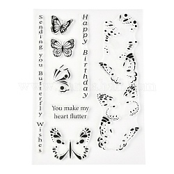 Silikon klare stempel, für die Kartengestaltung Dekoration DIY Scrapbooking, Schmetterlingsmuster, 20.5x14.5x0.3 cm