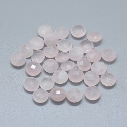 Naturale perle di quarzo rosa, Senza Buco / undrilled, rotondo e piatto, 7.5~8x3.5~4.5mm