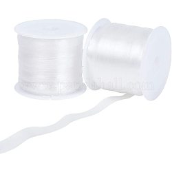 Nbeads correa elástica transparente, 2 tamaño 30 m de plástico total de cordón ajustable elástico para el proyecto de costura de ropa de sujetador de hombro diy, 6mm / 10mm