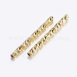 Бисера латунной трубки, трубка, граненые, золотые, 19.5x1.5 мм, отверстие : 0.5 мм
