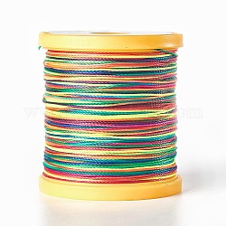 Круглый вощеный полиэфирный шнур, микро шнур макраме, нитки для шитья кожи, для изготовления браслетов, бисероплетение макраме, красочный, 0.65 мм, около 164.04 ярда (150 м) / рулон