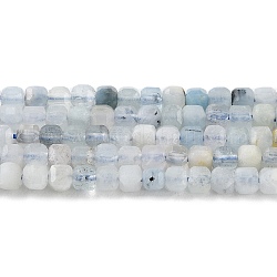 Chapelets de perles en aigue-marine naturelle, facette, cube, 3x3x3mm, Trou: 0.7mm, Environ 126 pcs/chapelet, 14.92 pouce (37.9 cm)