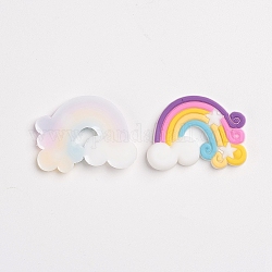 Cabuchones de resina, para la fabricación de la joya, arco iris, colorido, 24x34x3.5mm