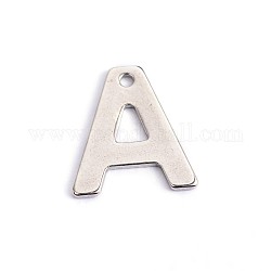304 acciaio inossidabile fascino della lettera, letter.a, 11x10x0.5mm, Foro: 1 mm