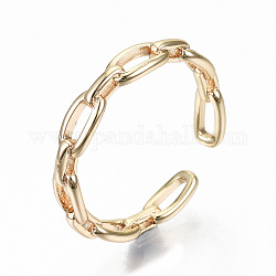 Anillos del manguito de latón, anillos abiertos, sin níquel, forma de cadena de cable, real 18k chapado en oro, nosotros tamaño 8 1/4 (18.3 mm)