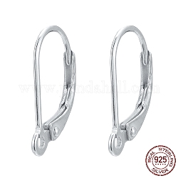 925 серьги-кольца из стерлингового серебра, серебряные, 16.5x10x2 мм, отверстие : 1 мм, штифты : 0.8 мм