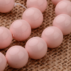 Lucidato grado rotondo un guscio di perle fili di perline, roso, 8mm, Foro: 1 mm, circa 49pcs/filo, 16 pollice