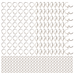 NBEADS 120 Pcs Leverback Earring Findings, Stainless Steel French Earring Hooks Leverback Earwires Earring Hooks Ear Wire Open Loop with Open Jump Rings for DIY Earring Making Jewelry