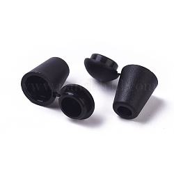 Embouts du cordon de cloche détachable en plastique, avec couvercle verrouillable, pour accessoires de cordons de sac à dos, noir, 18x12mm, Trou: 4.5mm