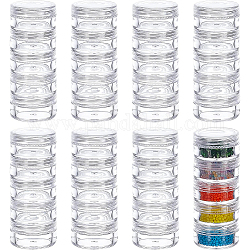 Benecreat Recipientes de plástico redondos apilables de 5g / 5ml Tarros de almacenamiento de perlas de 8 columnas (5 capas / columna) para perlas, botones, artesanías y pequeños fornituras