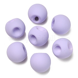 Perline acrilico gommato, tondo, top forato, lilla, 18x18x18mm, Foro: 3 mm