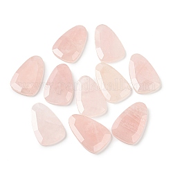 Cabochons de quartz rose naturel, triangle facettes, 33x21x4mm