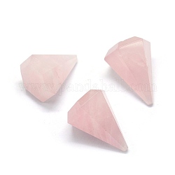 Природного розового кварца бусы, неочищенные / без отверстий, алмаз, 22x20x30 мм