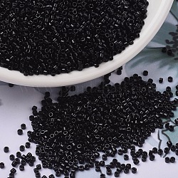 MIYUKI Delica Beads, Cylinder, Japanese Seed Beads, 11/0, (DB0010) Opaque Black, 1.3x1.6mm, Hole: 0.8mm, about 10000pcs/bag, 50g/bag