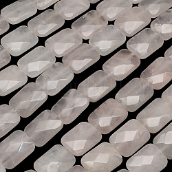 Rectangle facettes perles rose naturelle quartz brins, 16x12~13x5~6mm, Trou: 1mm, Environ 13 pcs/chapelet, 8.26 pouce