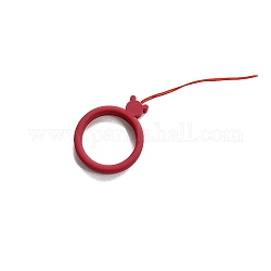 Bagues en silicone pour téléphone portable, cordons courts suspendus à anneau de doigt, firebrick, 9.8 cm, anneau: 30 mm