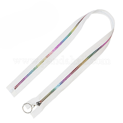 # 5 cremalleras de bobina de nailon cinta de cremallera de arco iris, bobina de resina dientes coloridos, blanco, 0.43 yarda (40 cm)