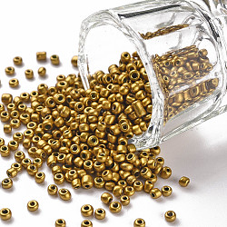 Granos de semilla de vidrio de pintura para hornear, vara de oro, 12/0, 1.5~2mm, agujero: 0.5~1 mm, aproximamente 30000 unidades / bolsa