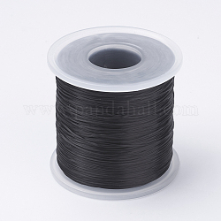 Cordino di cristallo elastico piatto giapponese, filo per perline elastico, per realizzare bracciali elastici, nero, 0.5mm, circa 328.08 iarde (300 m)/rotolo