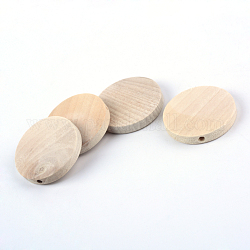 Unfertige Holzperlen, natürliche Holzperlen, Bleifrei, Flachrund, 30x5 mm, Bohrung: 2.5 mm