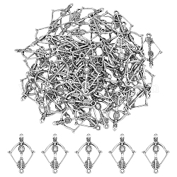 DICOSMETIC 60PCS Tibetan Style Alloy Pendants Bow and Arrow Charms Antique Silver Archery Necklace Charms Arrow Beads Charms Collection for DIY Jewelry Crafting, Hole: 2mm