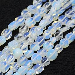 Chapelets de perles d'opalite, pierre roulée, pépites, 6~8x4~6mm, Trou: 1mm, 15.3 pouce (39 cm)