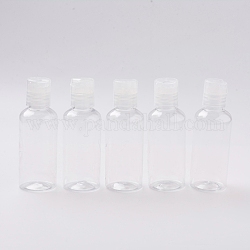プラスチック製の詰め替え可能なボトル  ネジ蓋付き  透明  10.4x3.6cm  容量：70ml（2.36液量オンス）
