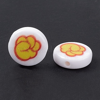 Perles acryliques imprimés opaques&nbsp;SACR-F004-01A-1