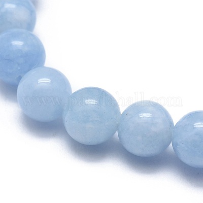 Bracciali elasticizzati con perline di giada bianca naturale e tinta&nbsp;BJEW-K212-B-018-1