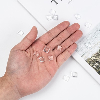 Transparent klares Glas Quadrat Cabochon&nbsp;GGLA-A001-10mm-1