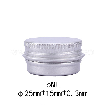 Aluminum Cans Screw Lid Metal Tins Jars, 5ml Round Box Tin Cans