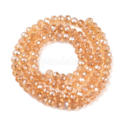 Chapelets de perles en verre électroplaqué&nbsp;EGLA-A044-T3mm-A23-1
