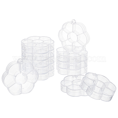 Wholesale PandaHall 12pcs Flower Jewelry Bead Organizer 7 Girds Plastic  Bead Container Hangable 3.2 Compartment Organizer Box Small Travel Jewelry  Case for Beads Rings Hair Clips Embroidery Storage 