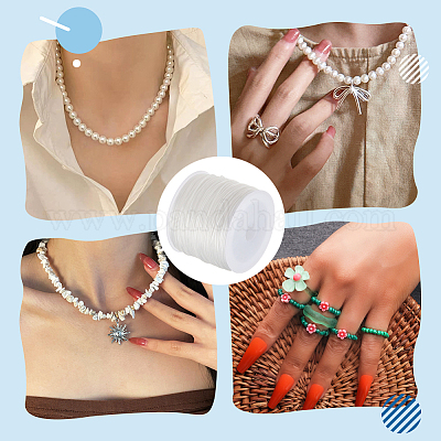 Elastico per Bracciali, 2 Rotoli Di Filo Di Gomma Da 1 Mm X 100 M