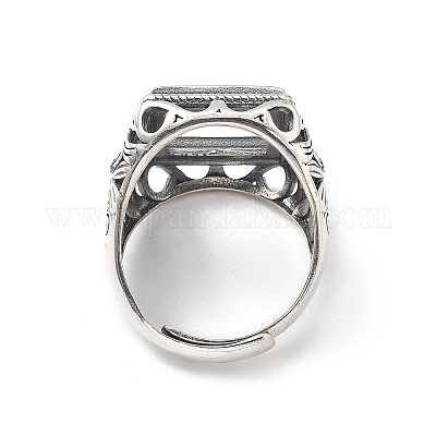 Composants de bague réglable en argent sterling avec fleur 925&nbsp;STER-C011-11AS-1