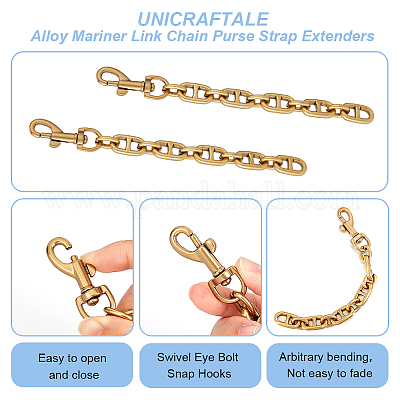 UNICRAFTALE 2pcs Alloy Bag Extender Chain 17.2cm Antique Golden Purse Strap Extenders with Swivel Snap Hook Purse Replacement