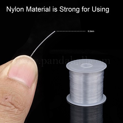 1 rollo hilo de pesca transparente hilo de nylon, blanco, tamaño:  aproximamente 0.2 mm de diámetro, alrededor de 142.16 yarda (130 m) rollo