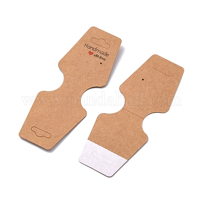 Wholesale Fold Over Kraft Paper Adhesive Jewelry Display Cards for