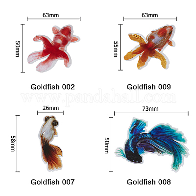 Wholesale OLYCRAFT 18 Sheets 3D Goldfish Film Stickers Koi Pond Painting  Stickers Goldfish Resin Stickers Filling Material for Resin Craft Art 