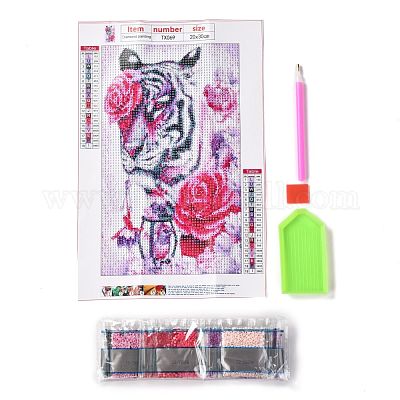 Abeuty Diamond Painting 5D – Rosa Viola Con Strass Quadrati, Tela 30x40 Cm, Kit Fai Daте