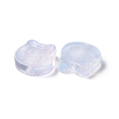 Perles de verre peintes par pulvérisation transparent&nbsp;GLAA-I050-13J-1